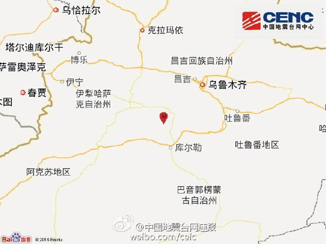 新疆巴音郭楞州和静县发生3.1级地震