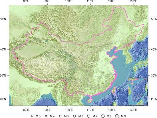 新疆喀什地区发生3.1级地震 震源深度7千米