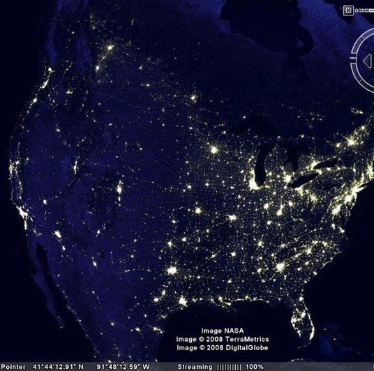 组图:中国夜景卫星图走红