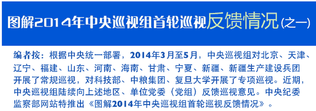 编者按:根据中央统一部署,2014年3月至5月,中央巡视组对北京,天津