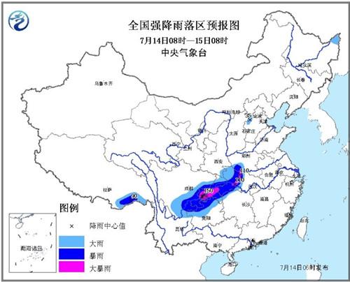 全國強降雨落區預報圖