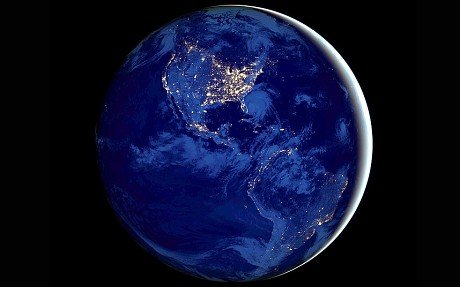 “黑色大理石”----夜晚的地球 可见光红外成像辐射仪所摄