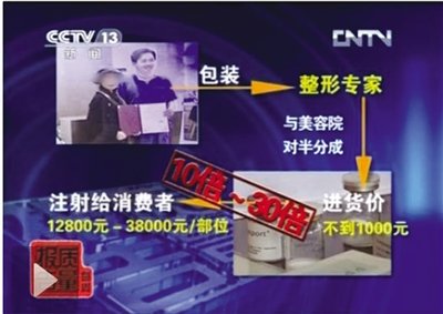 央视曝光微整形乱象：数万美容针进价不到千元