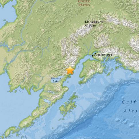 阿拉斯加发生6.2级地震 震源深度124公里