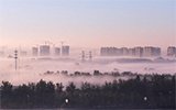 北京现罕见平流雾景观 通州副中心如仙境