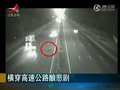 视频：路人横穿高速被撞飞