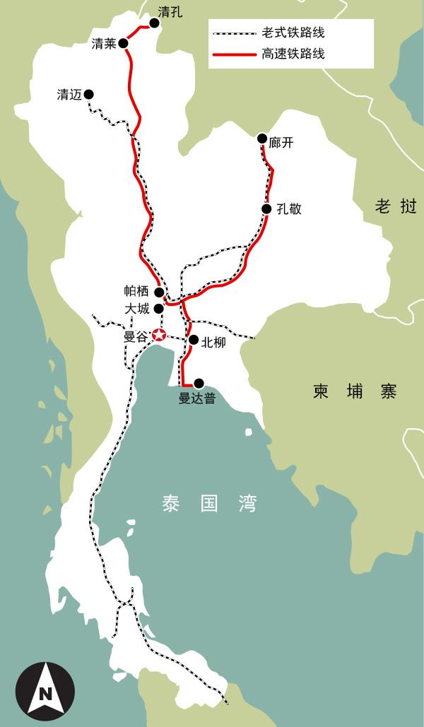 泰国将建两条双轨铁路 或连接中国南部(图)