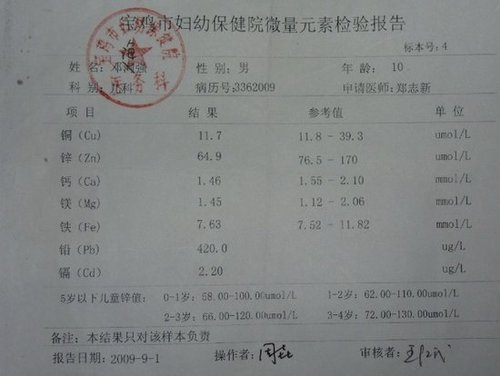 血液检验报告