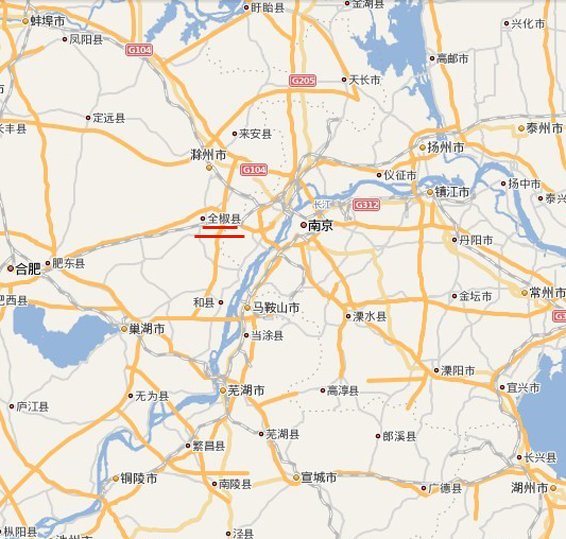 安徽省全椒县及周边地图