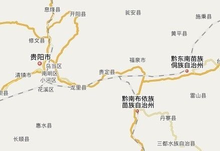 黔南州贵定县到福泉路段示意图