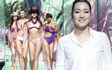 巩俐优雅白衬衫亮相泳装秀