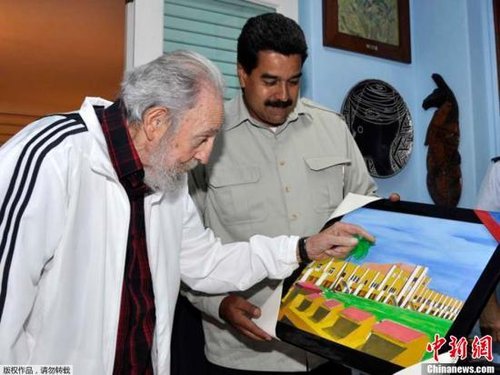 委内瑞拉总统马杜罗访古巴 会见卡斯特罗(图)