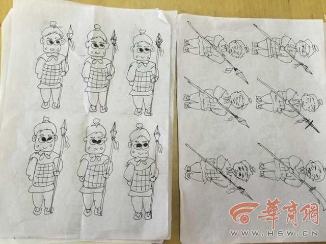 学生迟到罚写千遍biang 还有学生罚画秦俑(图)6