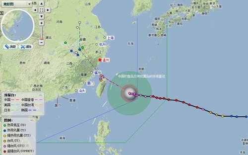 温州发布海上台风警报 沿海海面将现13级阵风