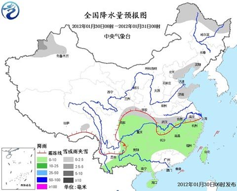 南方雨雪开始减弱 冷空气明起袭我国东部
