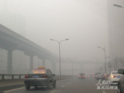 哈尔滨12个空气质量监测点仍为严重污染(图)