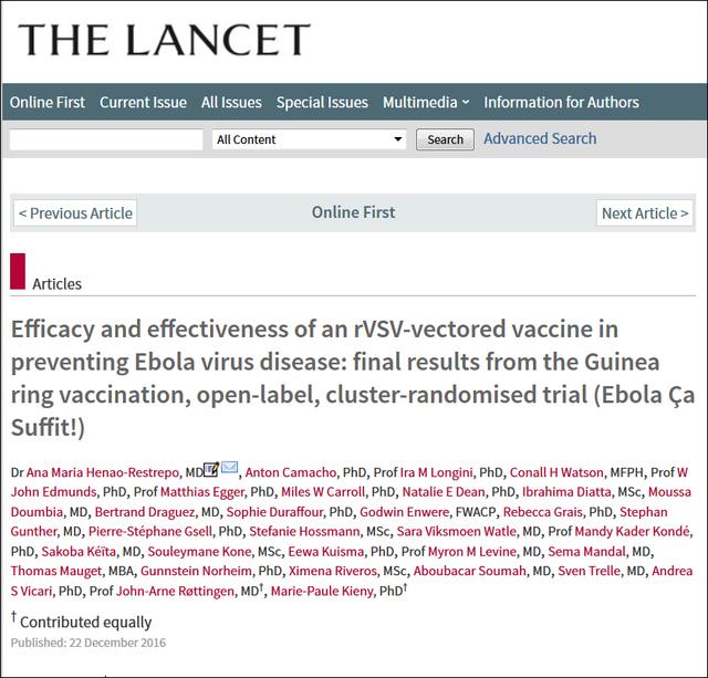 中国埃博拉疫苗在塞拉利昂临床试验成功 取得“零的突破”