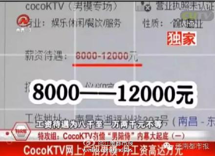 南昌:KTV包厢男模供女顾客亲吻挑选 出台费1万