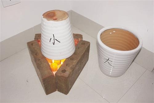 大学生用蜡烛花盆自制取暖神器 40分钟升温12.5℃