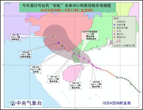台风红色预警：“彩虹”今将先后登陆广东和广西
