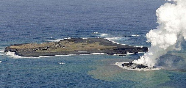 日本新火山岛急剧长大 或成永久性岛屿