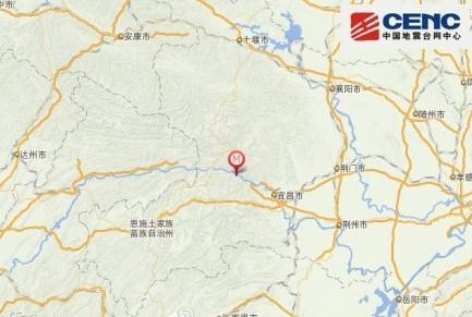 湖北秭归县发生4.7级地震 震源深度5千米