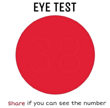视力测试,你能看见红圈里的数字吗?