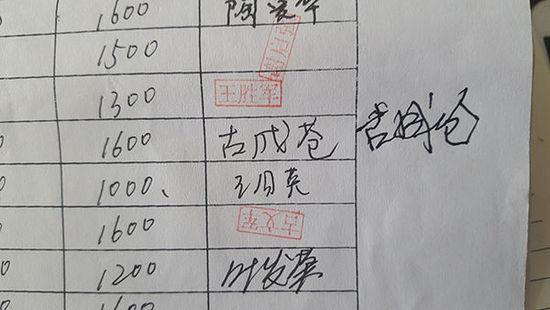 村民古成仓的签名栏上，签的是“古成苍”，旁边是古成仓自己的签名。