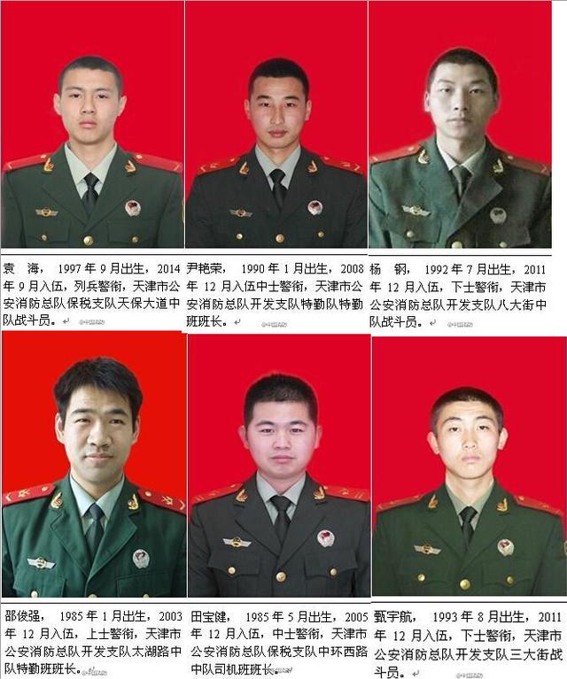 天津爆炸事故最年轻牺牲消防员不足18岁(图)