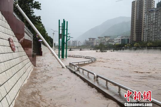 温州市文成县，因强降雨河水上涨。黄小青 摄