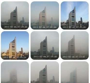 市民连拍325天照片记录天气 因雾霾生创意