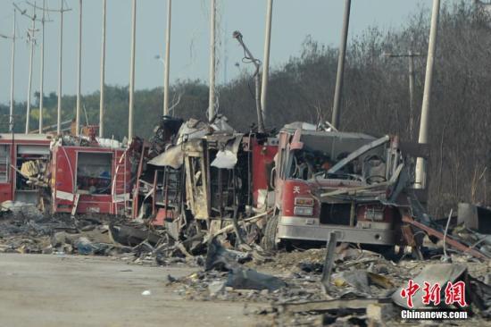 8月16日,天津港"812"特别重大火灾爆炸事故核心现场.
