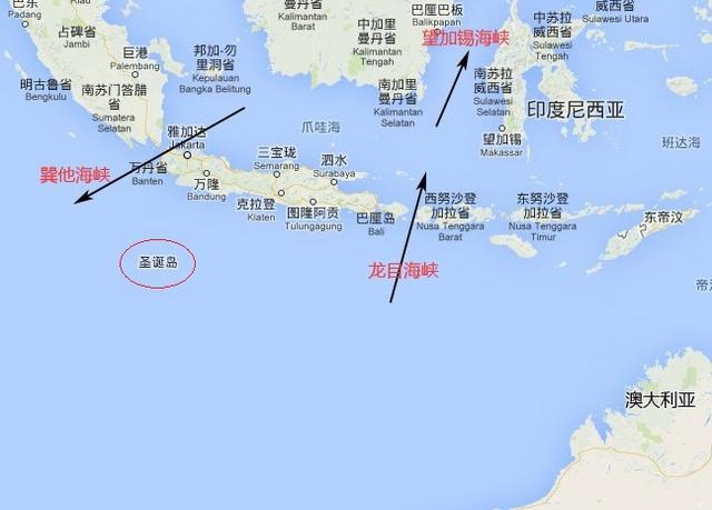 资料图:中国海军战舰所通过海峡以及猜想路线示意图