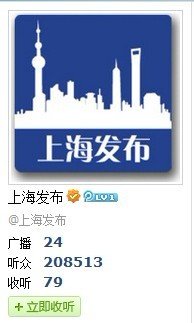 上海发布腾讯微博互动频繁 收听体爆红