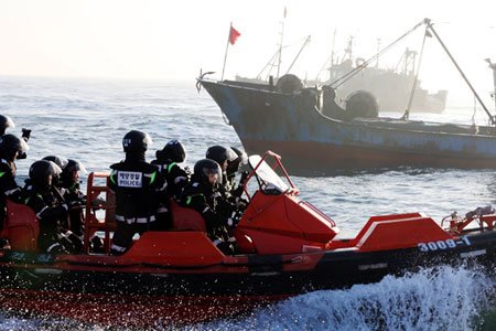 韩国海警5天抓扣3条中国渔船 指责非法捕捞