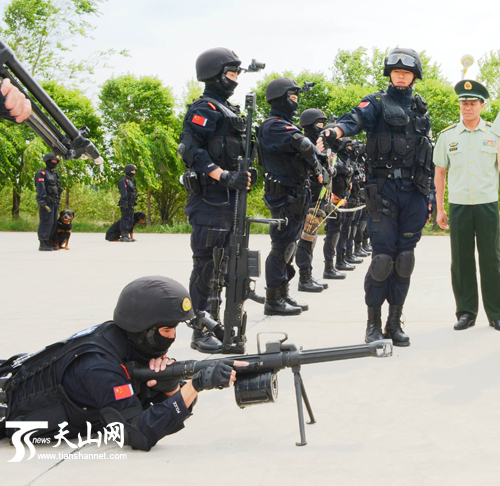 张春贤考察反恐部队:攥紧铁拳严打恐怖势力