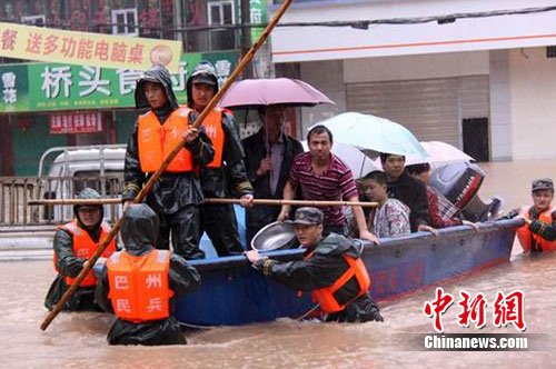 四川巴中特大暴雨致9人死亡 百万人受灾(图)