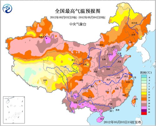 全国最高气温预报图