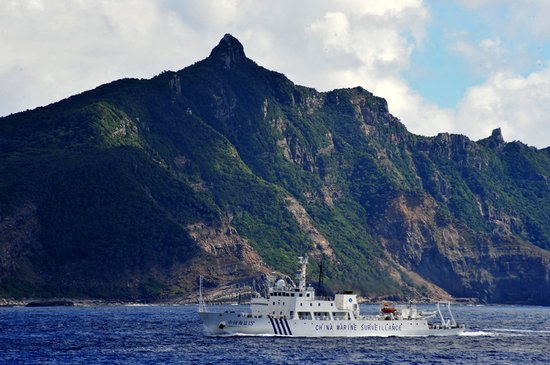 9月14日，中国海监15船在钓鱼岛海域。