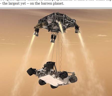 美太空车即将登陆火星 NASA称人类登陆需10