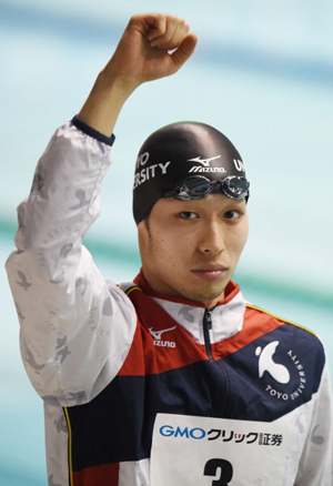 2014年,萩野公介在国内大赛上亮相 2014年,萩野公介在国内大赛上亮相