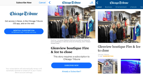 芝加哥论坛报上Apple News频道的付费内容 芝加哥论坛报上Apple News频道的付费内容