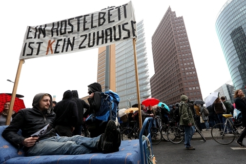 2018年4月，德國柏林居民抗議房租過快上漲