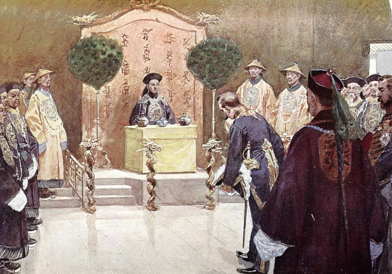 总理衙门的谒见(绘于1896年) 总理衙门的谒见(绘于1896年)