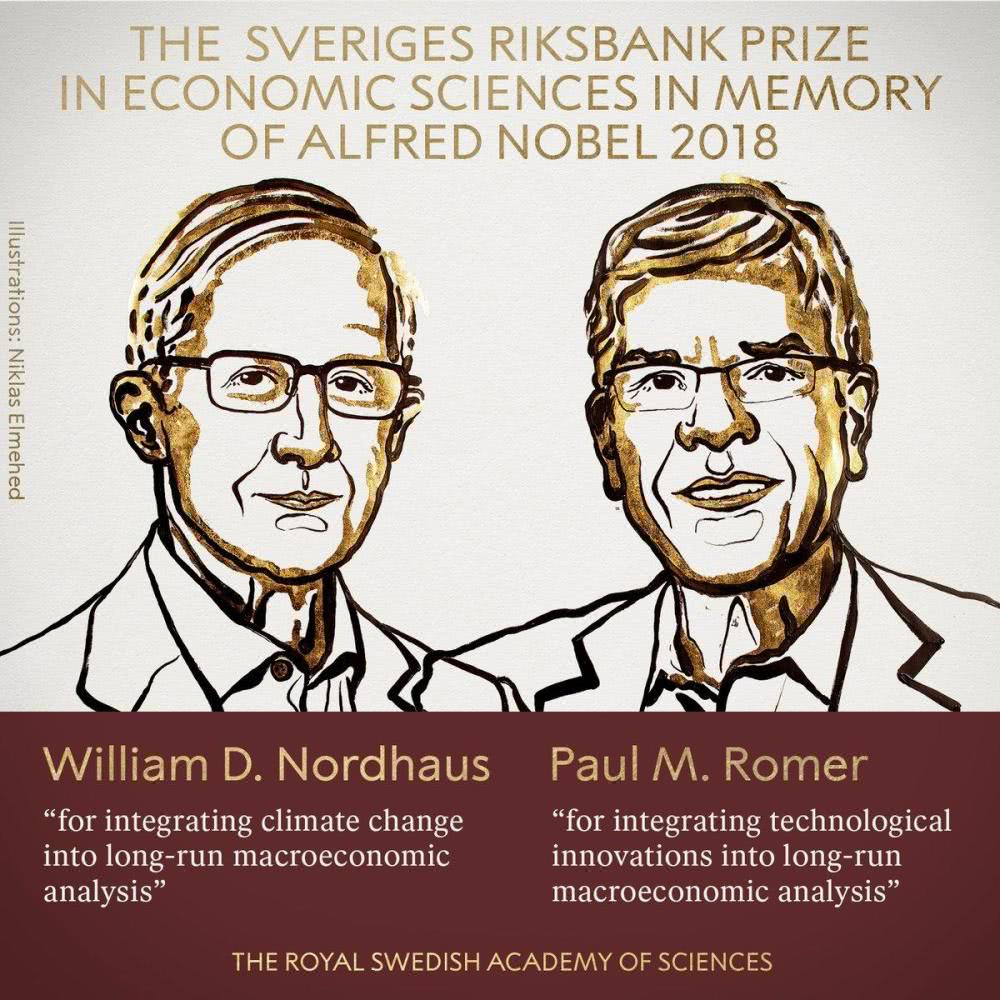 2018年诺贝尔经济学奖获奖者William D. Nordhaus和Paul M. Romer 2018年诺贝尔经济学奖获奖者William D. Nordhaus和Paul M. Romer