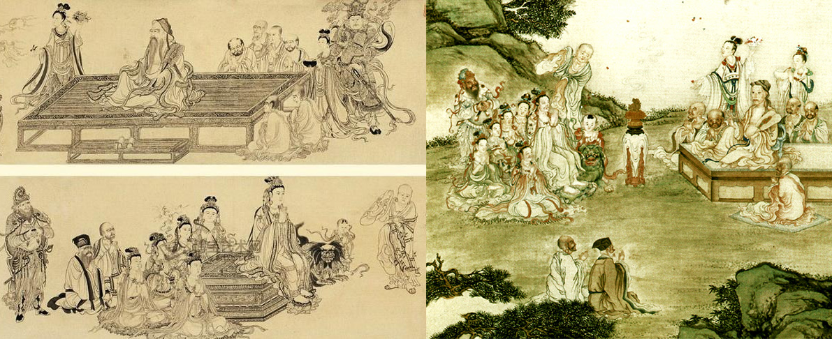 李公麟和丁观鹏作品对比。原来横卷改成立轴了 李公麟和丁观鹏作品对比。原来横卷改成立轴了