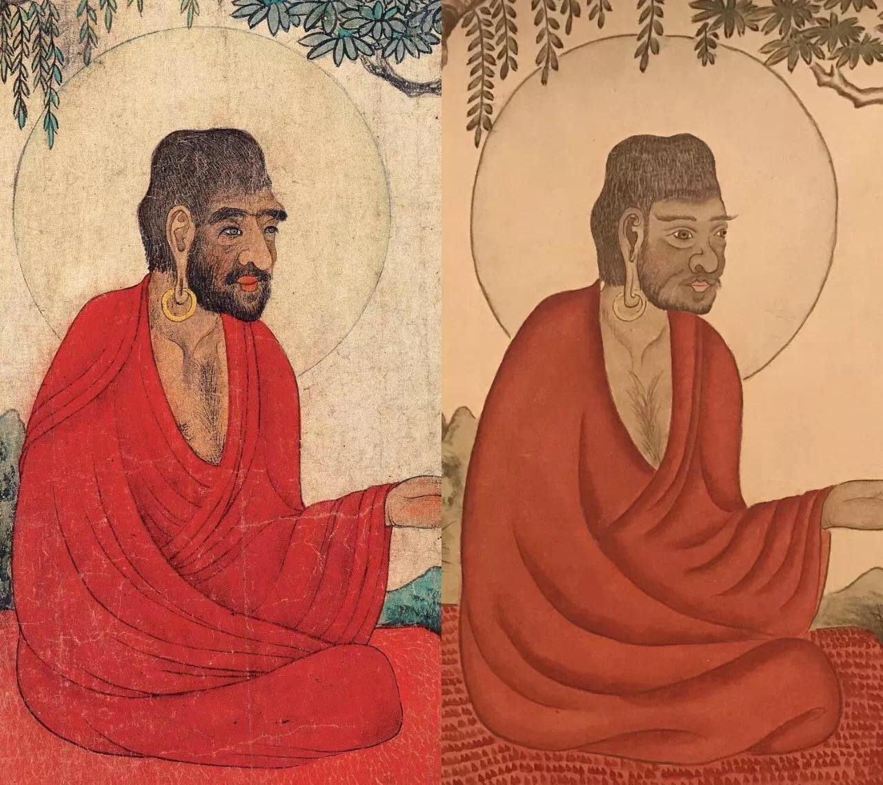 乾隆也爱画画。这是赵孟頫的《红衣罗?#21644;肌?#21644;乾隆临作对比。 乾隆也爱画画。这是赵孟頫的《红衣罗?#21644;肌?#21644;乾隆临作对比。