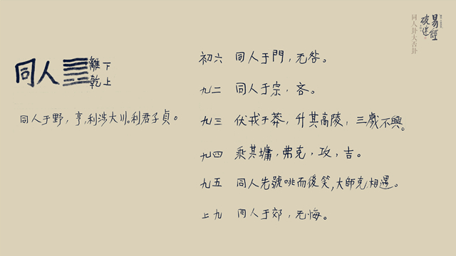 易经·同人卦,流沙河先生书 易经·同人卦,流沙河先生书