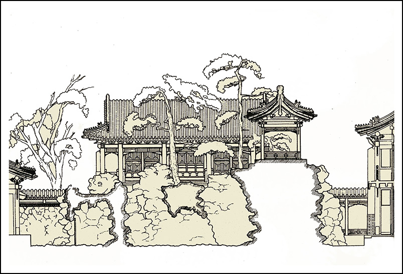 寧壽宮花園第三進院剖面圖 寧壽宮花園第三進院剖面圖