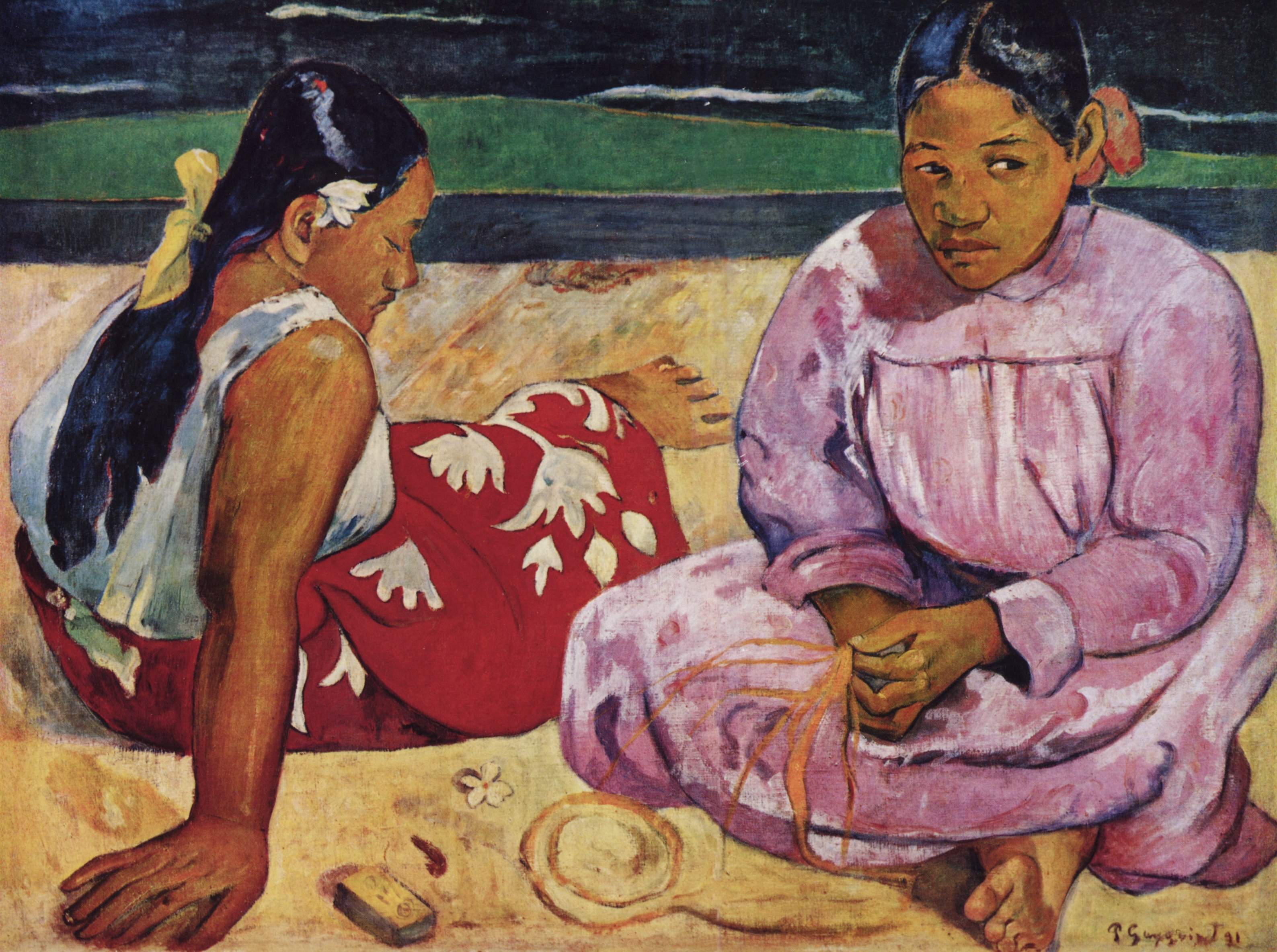 《沙滩上的大溪地女人》,高更,1891年 《沙滩上的大溪地女人》,高更,1891年
